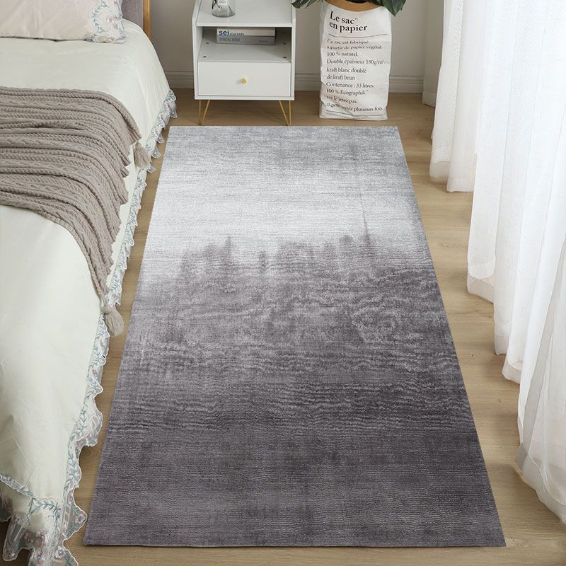 Modern Bedroom Area Rug Geometric Pattern Polyester Area Carpet Non-Slip Backing Area Rug