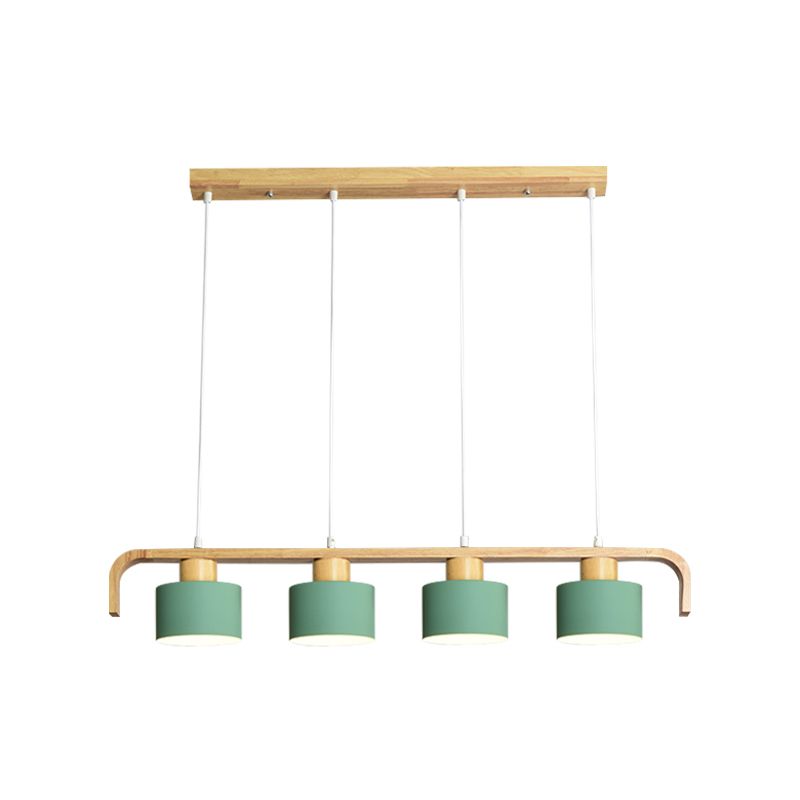 Metal Drum Shade Island Light 3/4 Heads Nordic Simple Chandelier Light for Dining Room Kitchen