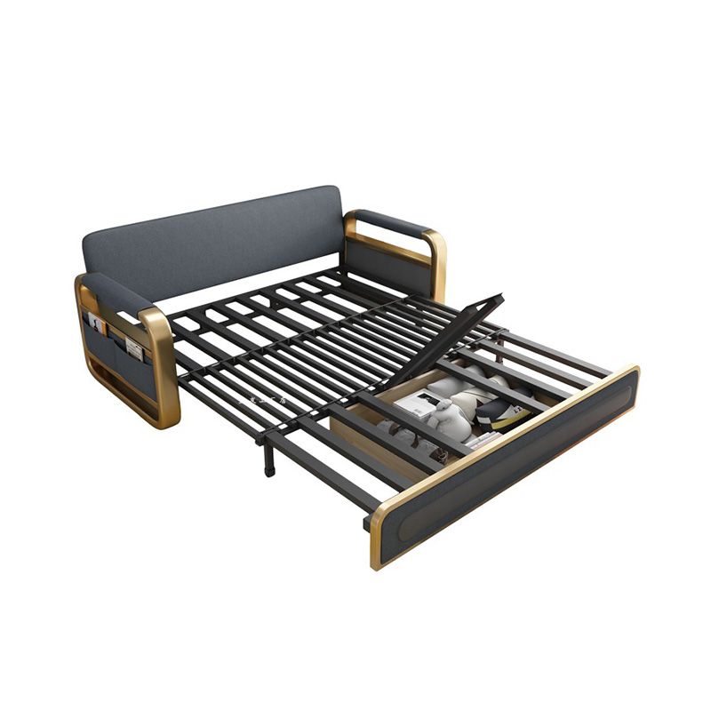 Faux en cuir en métal en métal convertible canapé futon lit