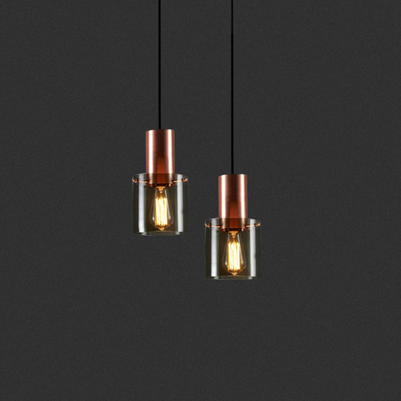 Metal Cylinder Pendant Light Nordic Modern Style Down Lighting for Living Room