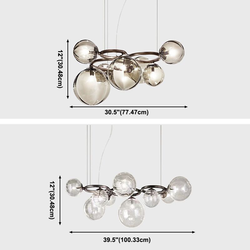 Kugelförmiger Kronleuchter 2 Farbe Optionaler minimalistischer Kronleuchter für Esszimmer Schlafzimmer