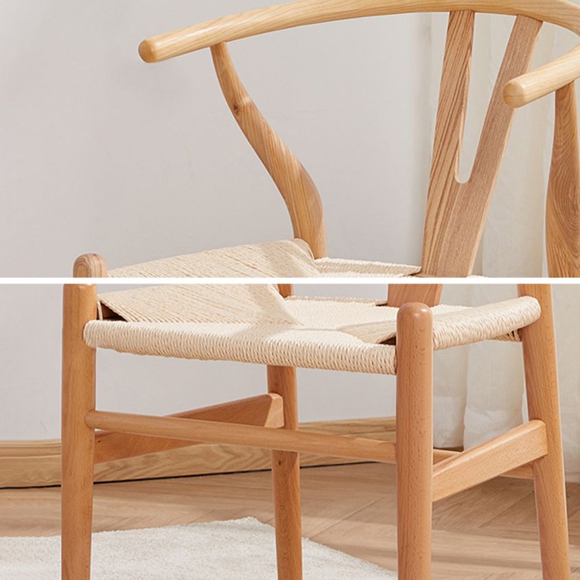 Silla auxiliar de cocina contemporánea de madera con cojín de color, sillón de comedor Wishbone