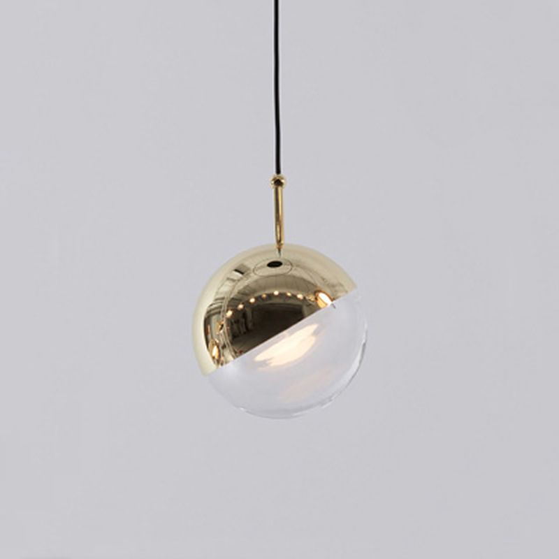 Ontwerper Moderne en eenvoudige LED -wereldbol Pendant licht helder kristal mini hangend licht