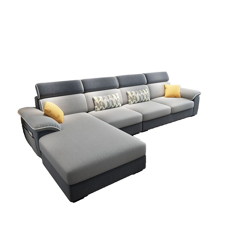 63" W Pillow Top  Arm Sectionals,Living Room Fabric Sectional sofa,L-Shape