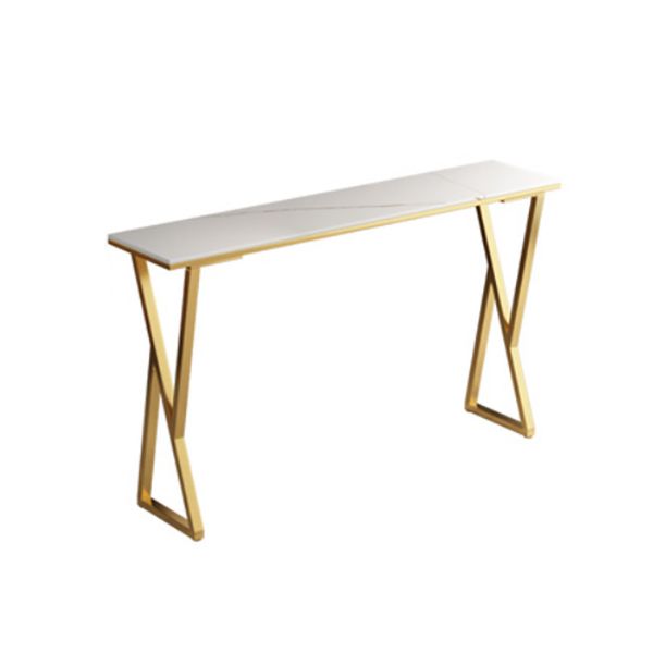 Glam Style Bar Table Rectangle Stone Bar Dining Table for Home