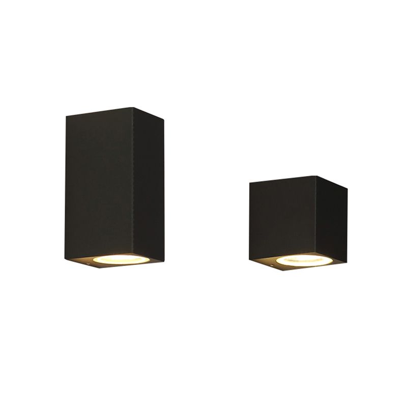 Aluminum and Glass LED Wall Lighting in Black Contemporary Wall Mount Fixture