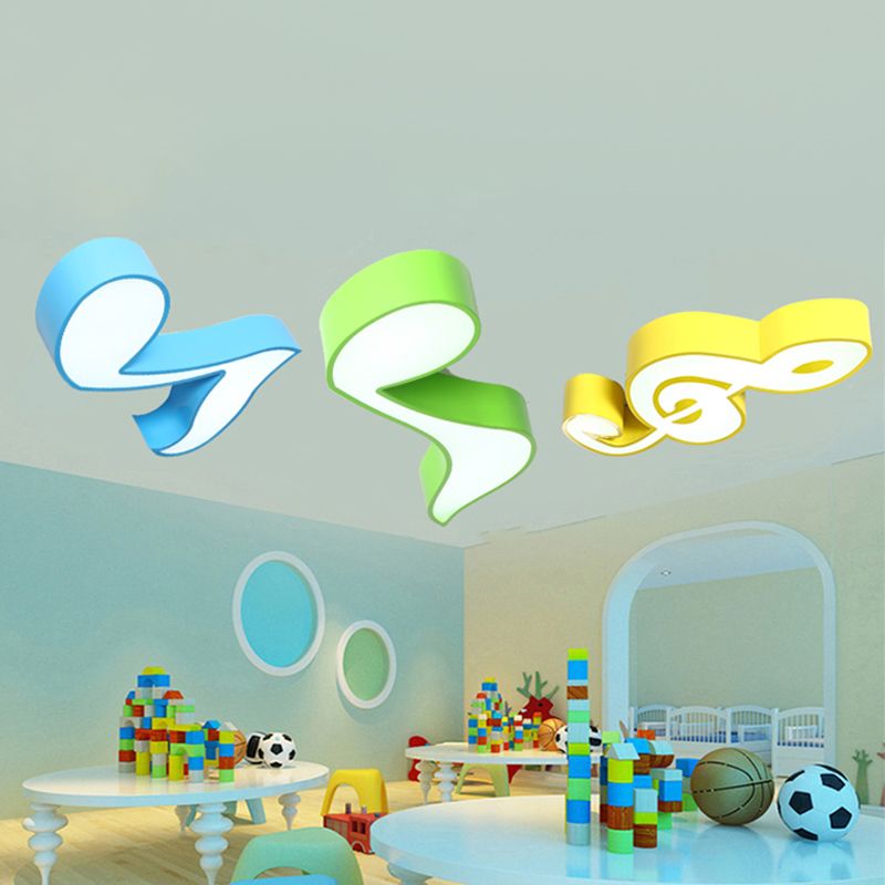 Metal Note Forme Hanging Lights Modern Style 1 Light suspendu Mount Symiss pour chambre à coucher