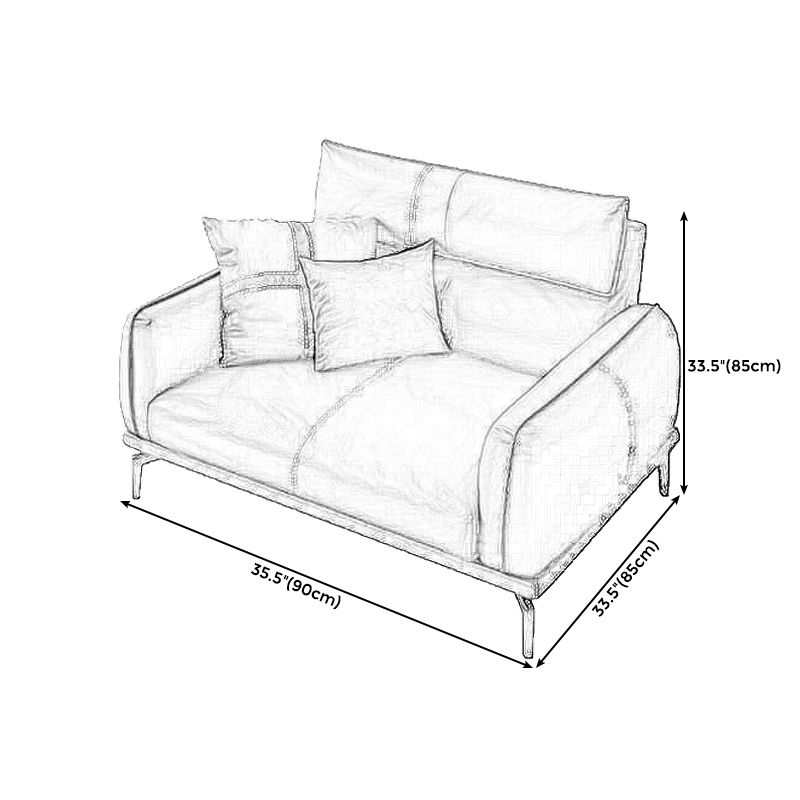 Black Frame Modern Style with Pillow Back Against Leather/leather Seat