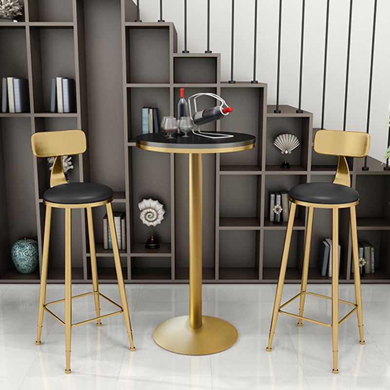 Modern Round Pub Table Set 1/3/5 Pieces Matte Finish Metal Bar Table Set