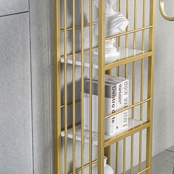 Glam Specialty Bar Dining Table Stone Bistro Bar Table with Shelves