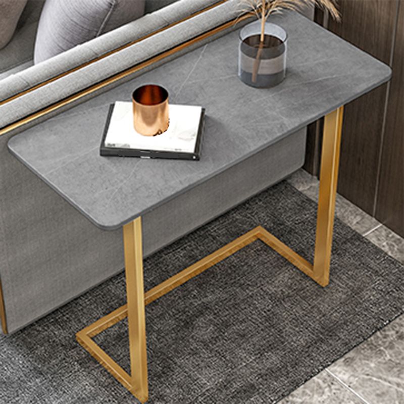 21.6" Rectangular Slate Top Side Table Ironcraft C End Table