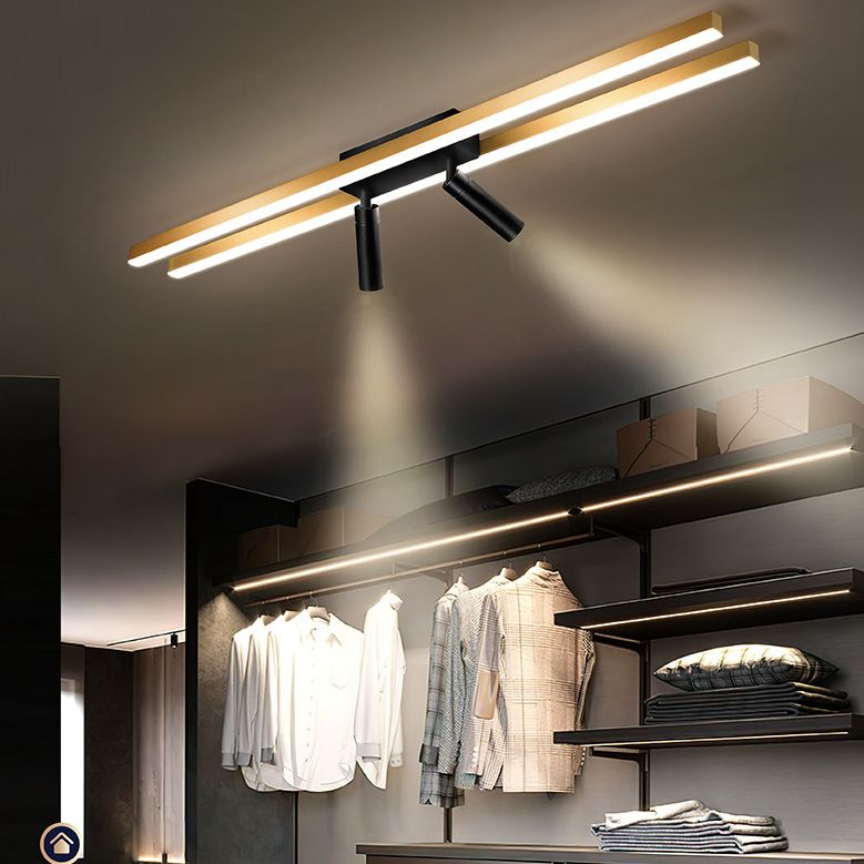 Montaggio a semi-incasso a LED in alluminio dorato in stile moderno e creativo Apparecchio da soffitto a 2 luci per luoghi commerciali