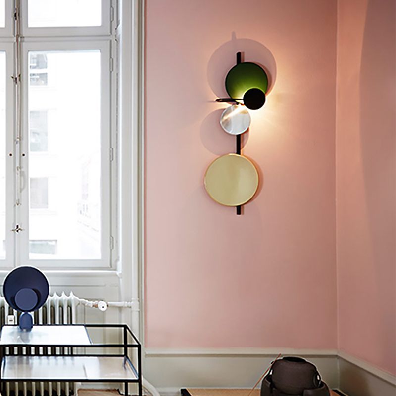 1 Light Round Disc Wall Light Fixtures Contemporary Sconce Light Fixtures