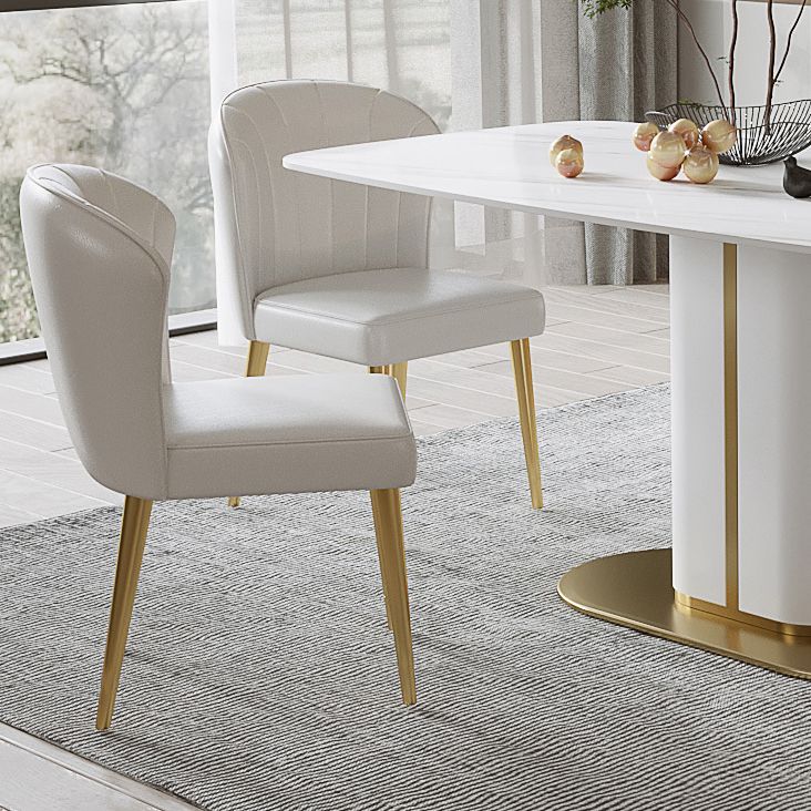 Luxury 1/4/5/6/7 Pieces Dining Set Sintered Stone Dining Table with Leather Chairs