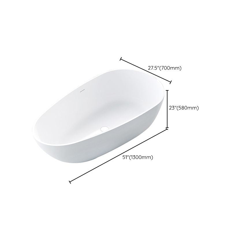Soaking Stand Alone Tub with Drain Bathroom White Stone Bathtub