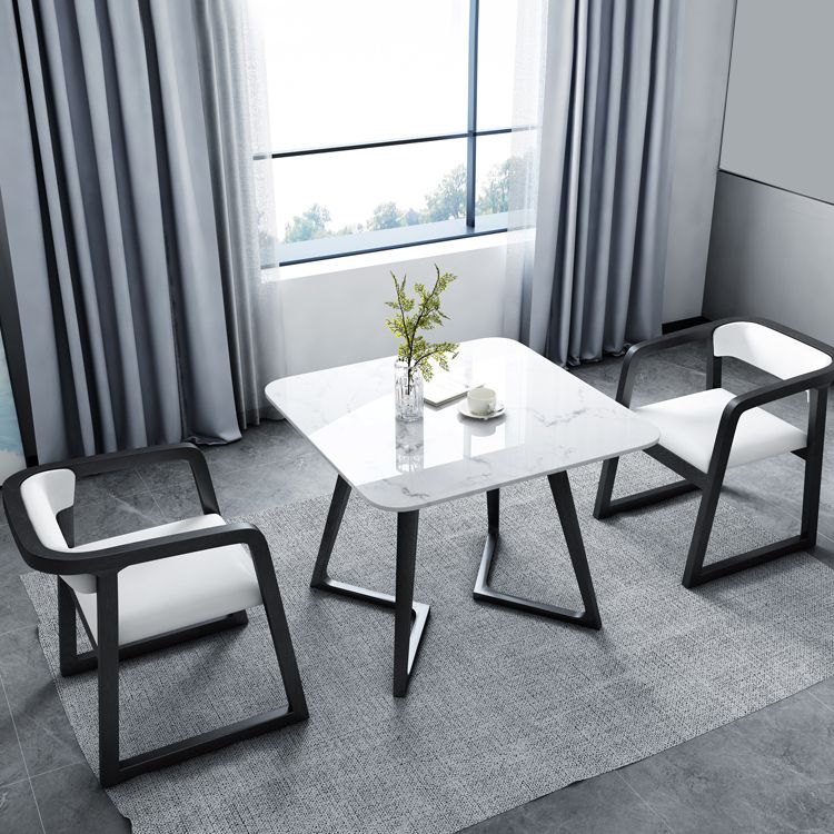 Mesa de comedor de piedra sinterizada de forma cuadrada industrial Mesa de comedor estándar para la cocina