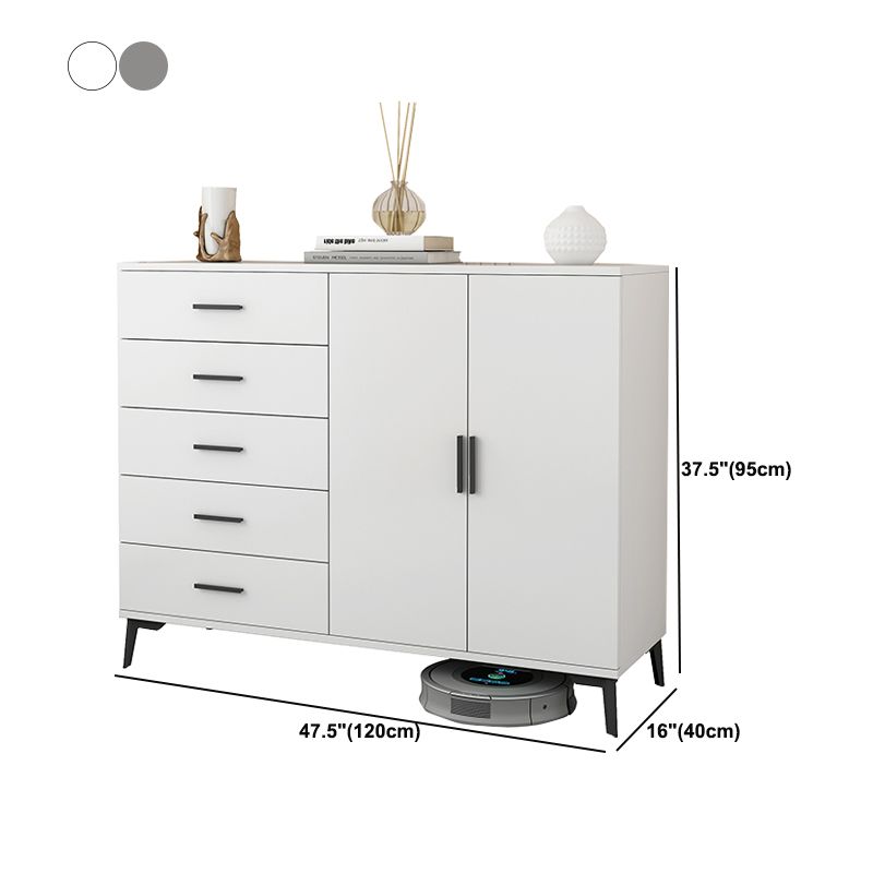 37.40" H Modern Accent Chest Wooden Side Cabinet with 5 Drawers