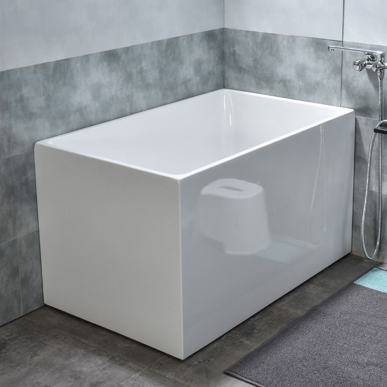 Modern Rectangular Stand Alone Bath Acrylic Soaking White Bathtub