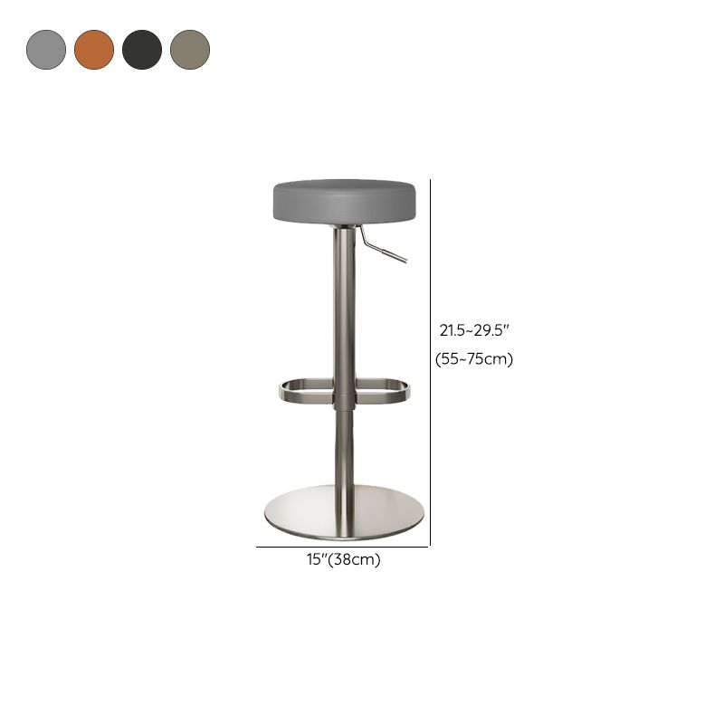 Industrial Leather Bar Stool Backless Counter Stool for Bristol