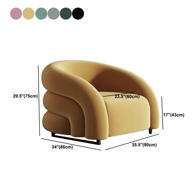 Nordic Style Fabric Armrest without Buffer Backrest Fabric Arm Chair