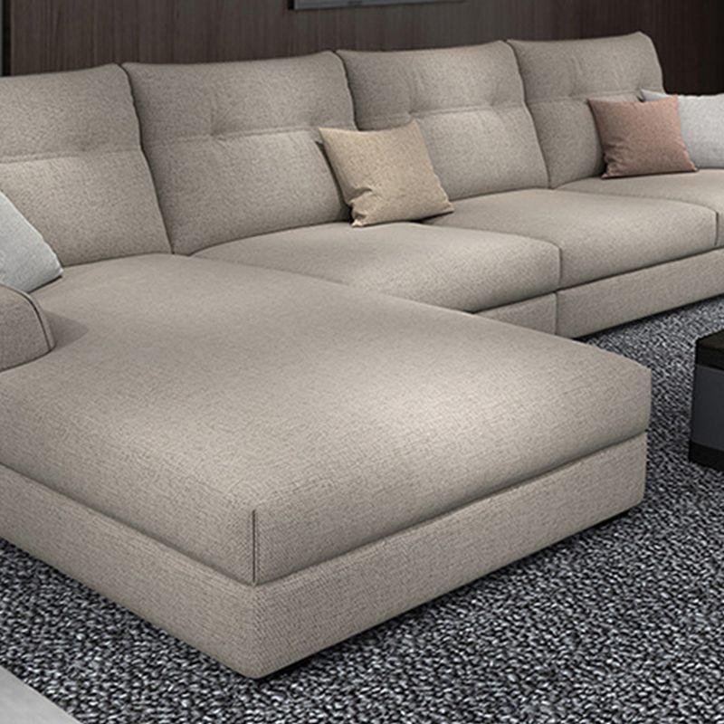 Stationary Fabric Living Room Square Arm Cushions Contemporary Seating