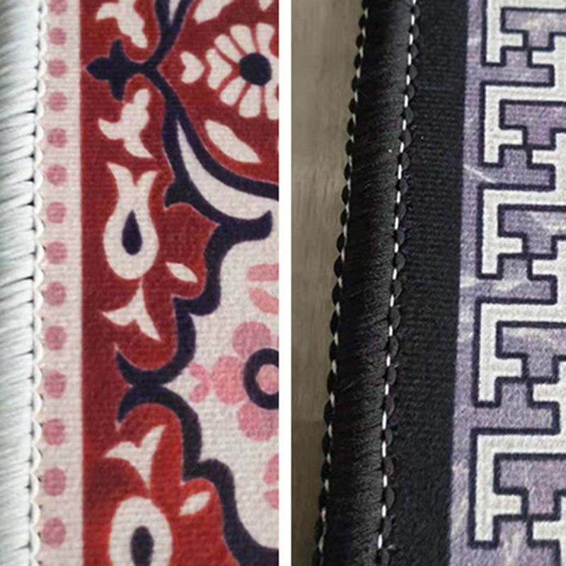 Gray Pattern Rug Polyester Simple Indoor Rug Non-Slip Backing Rug for Home Decor