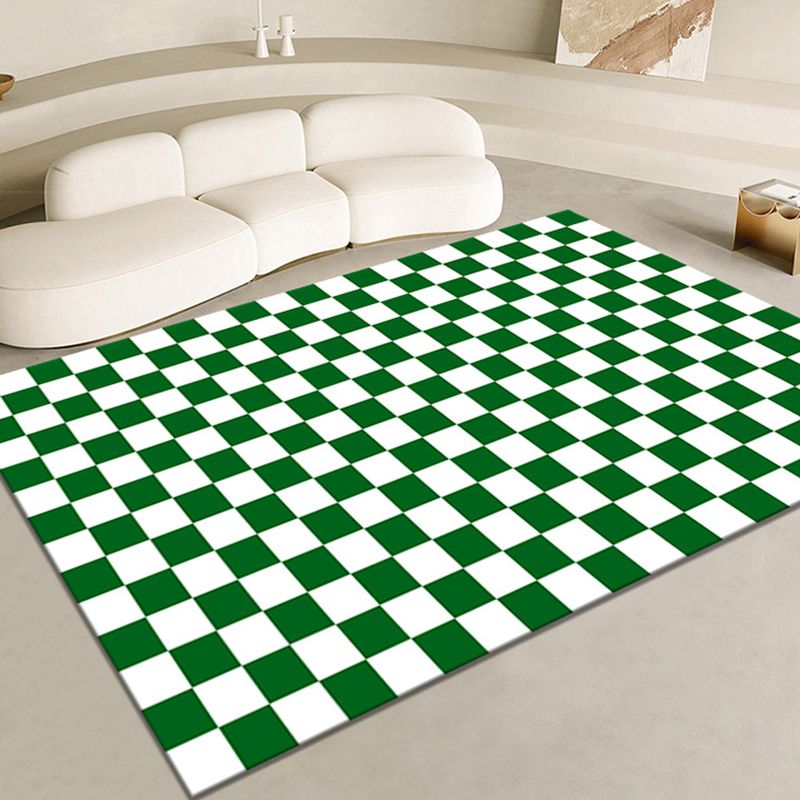 Colorful Lattice Pattern Rug Living Room Carpet Polyester Washable Area Rug