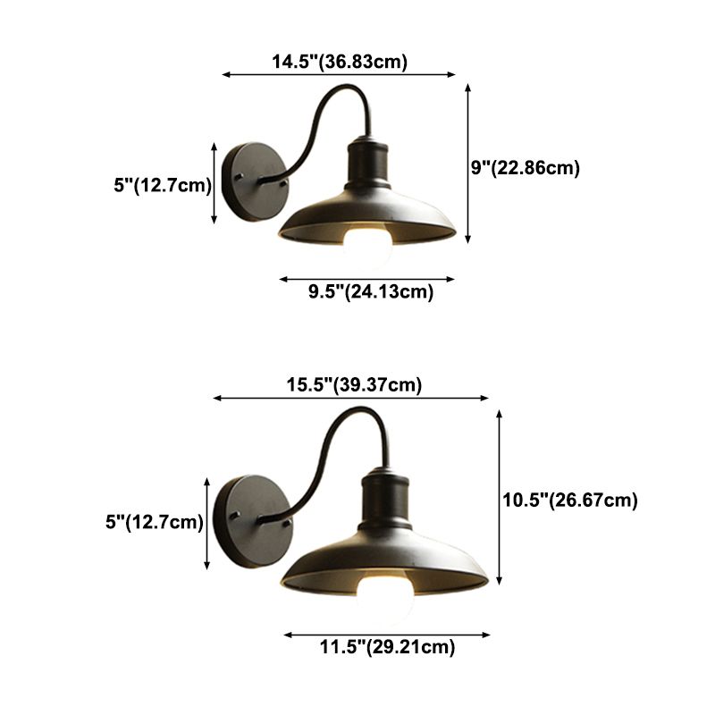 Metal Dome Shape Wall Light Industrial Waterproof Wall Sconce for Outdoors