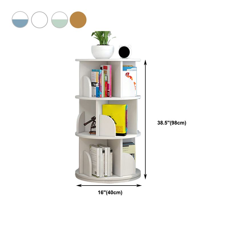 Modern Wooden Rotatable Bookcase Study Room Geometric Bookshelf