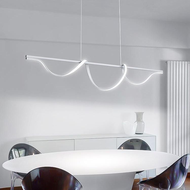 Modern Single White Kitchen Island Lighting LED Island Pendant Lighting