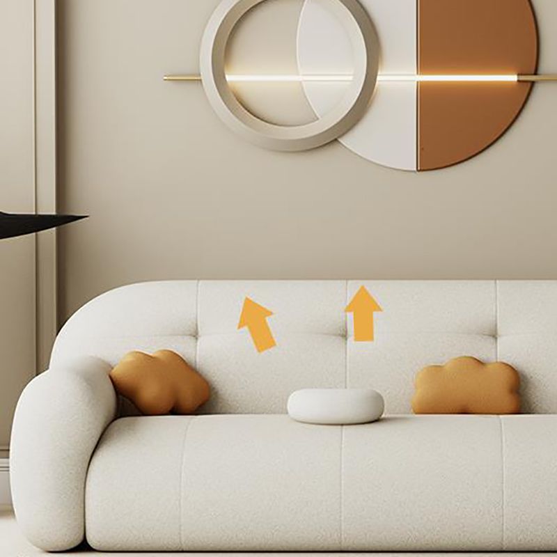 Modern Solid Color Settee Stationary Leather Sofa for Living Room