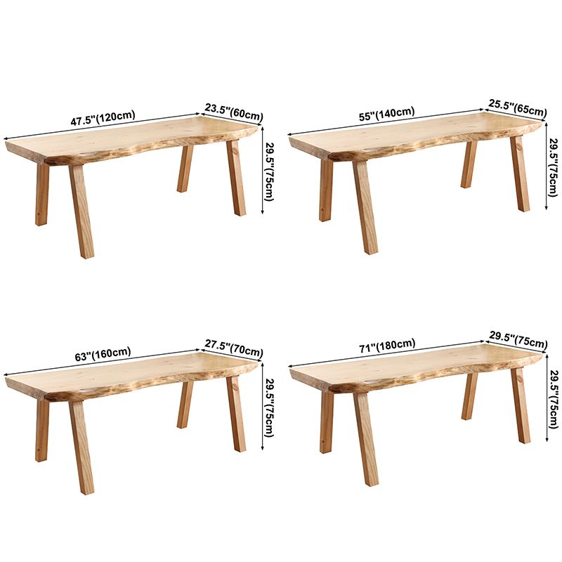 Mesa rectangular de madera maciza de pino, mesa de comedor minimalista con 4 patas para restaurante
