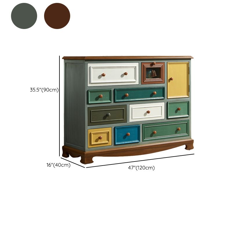 Nautical Bedroom Wooden Storage Chest Horizontal Chest with Drawers