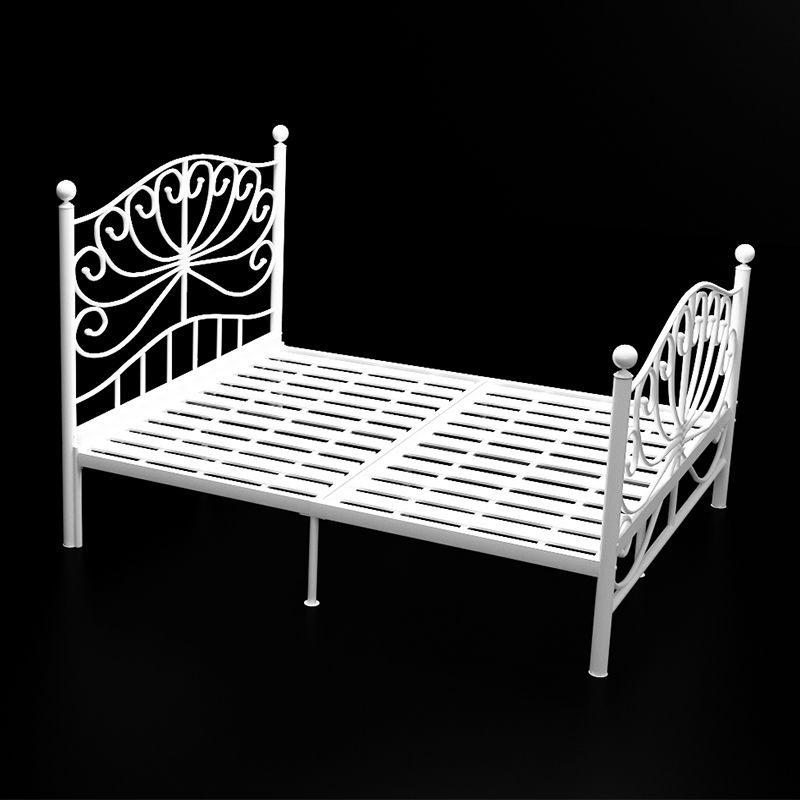 Metal Open-Frame Bed 45.27" High Wire-Grid Bed with Custom Gold Legs