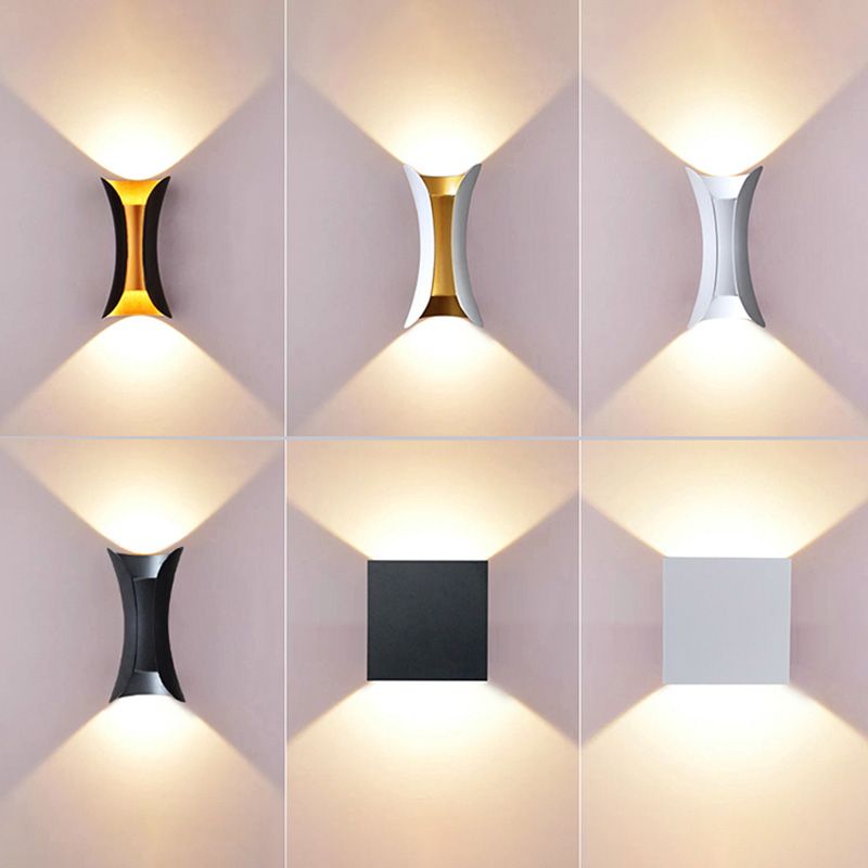 Moderner minimalistischer Stil nach oben und unten LED Wandleuchte Metal 2 Lichter Wandleuchten