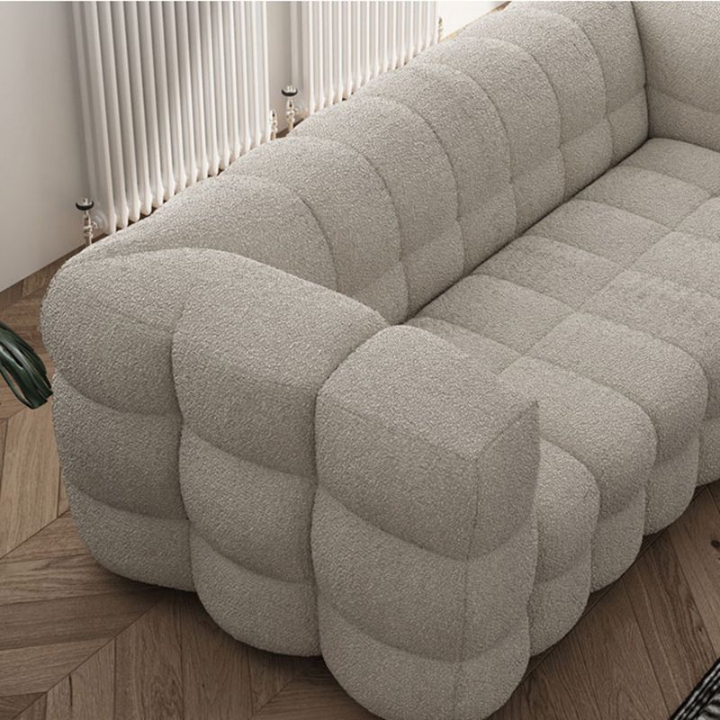 Contemporary Biscuit Back Tuxedo Arm Sofa Fabric Standard Sofa