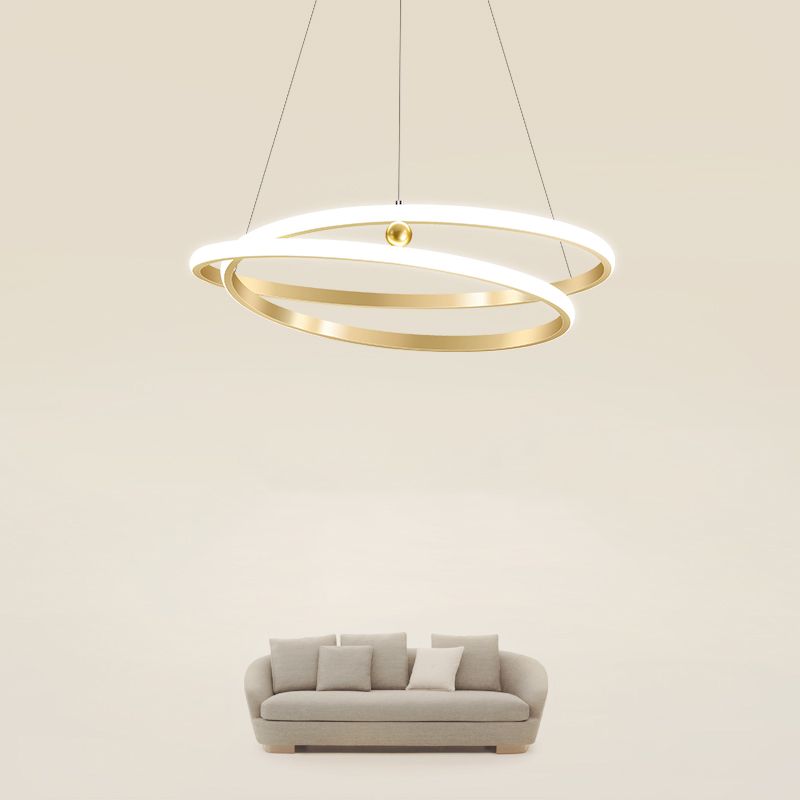 Twist Metal Hanging Light Fixture Minimalist LED Ceiling Pendant Light for Living Room