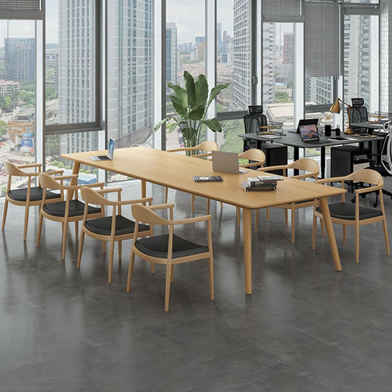 Glam Khaki Solid Wood Dining Table Standard Rectangle Shape Dining Table for Kitchen
