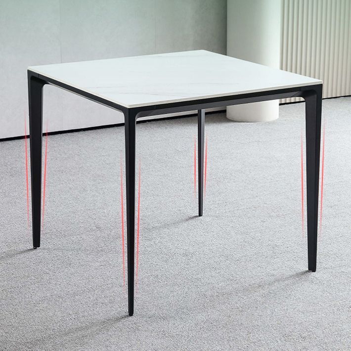 Industrial Style 4 Legs Furniture Stone Square Dining Table for Dining Room