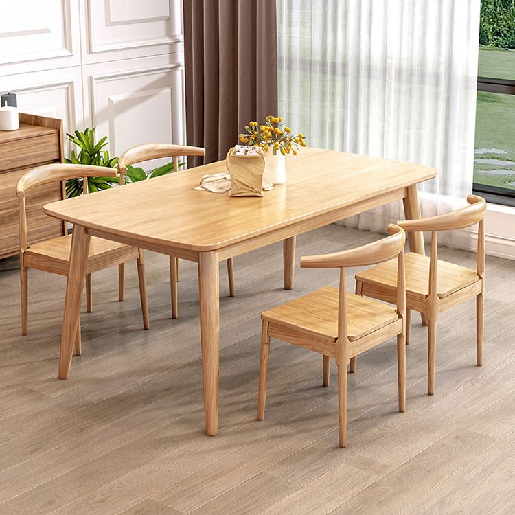 Contemporary Style Dining Table with Solid Wood Dining Table and Chairs for Home Use