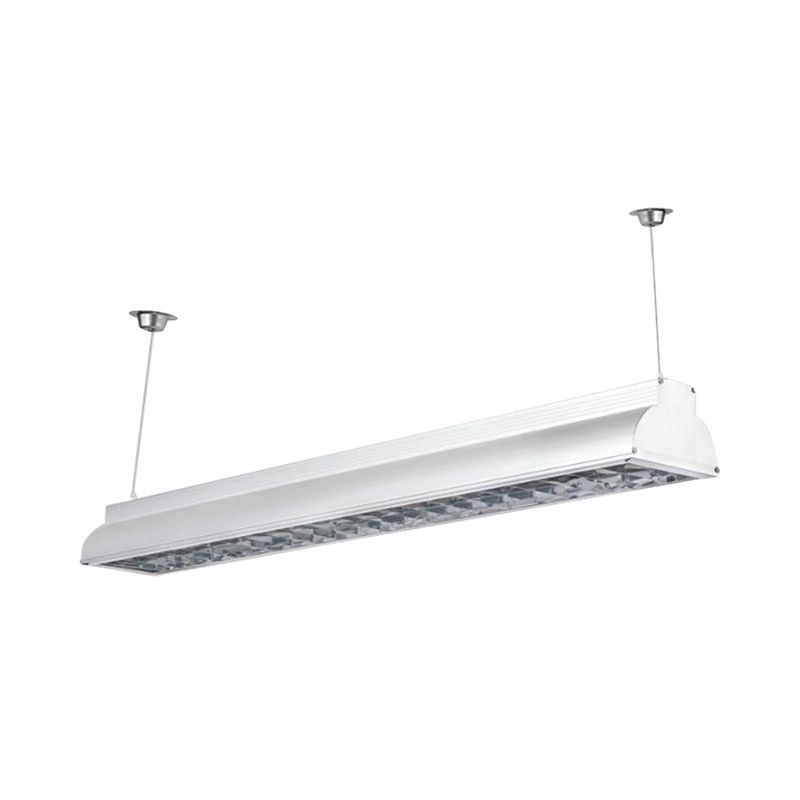 Iluminación colgante de oficinas LED con tono de metal lineal lámpara de techo colgante blanco para la oficina