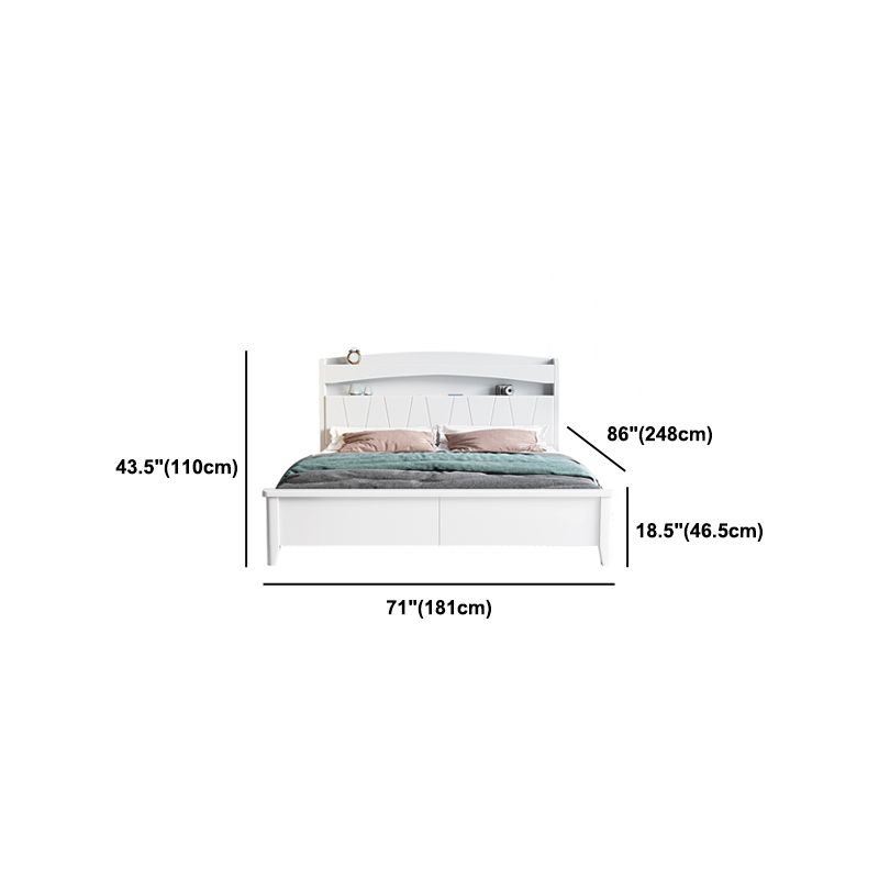 Modern Wood Bed Bookcase Included Standard Bed with Headboard