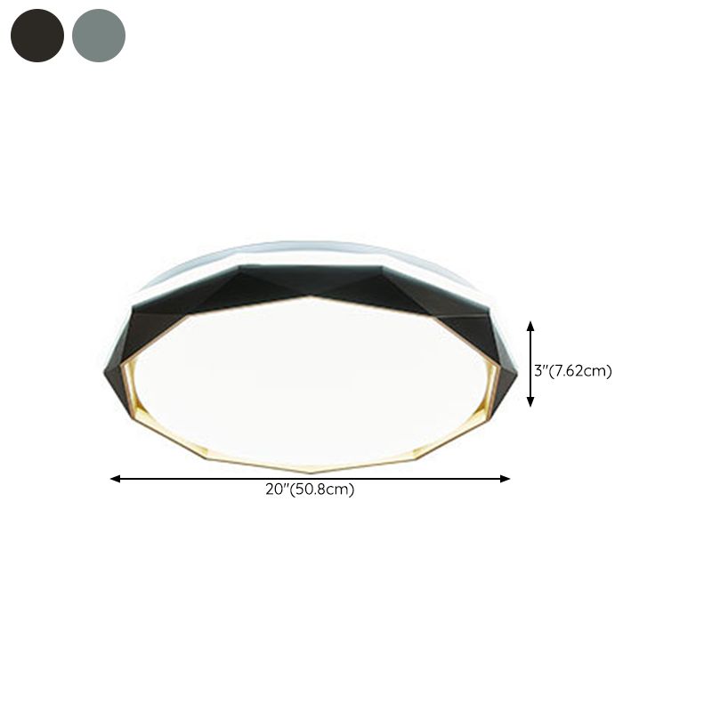 Geometric Flush Mount Fixture Contemporary Metal 2 Lights Flush Light