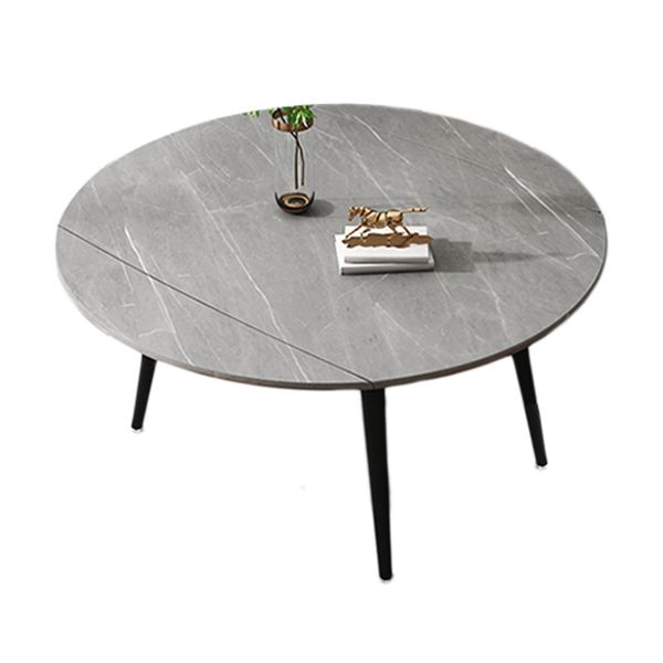 4-foot Stone Dinette Table Simplicity Style Round Dining Table with Drop Leaf