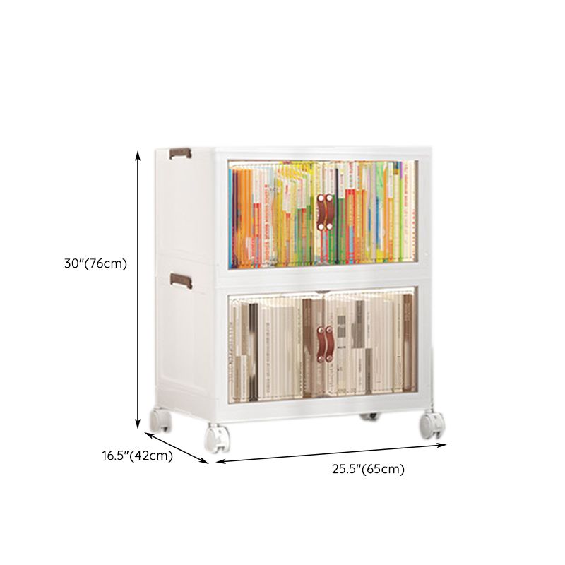 Contemporary Plastic Book Shelf Freestanding Standard Kids Bookshelf in White