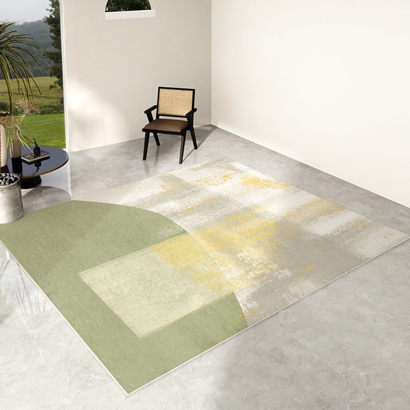 Green Modern Carpet Polyester Graphic Carpet Washable Carpet for Home Decoration