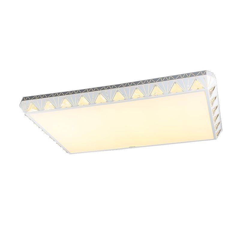 Lampe encastrée moderne conique ronde/carrée/rectangle plafonnier LED blanc cristal avec/sans télécommande gradation continue