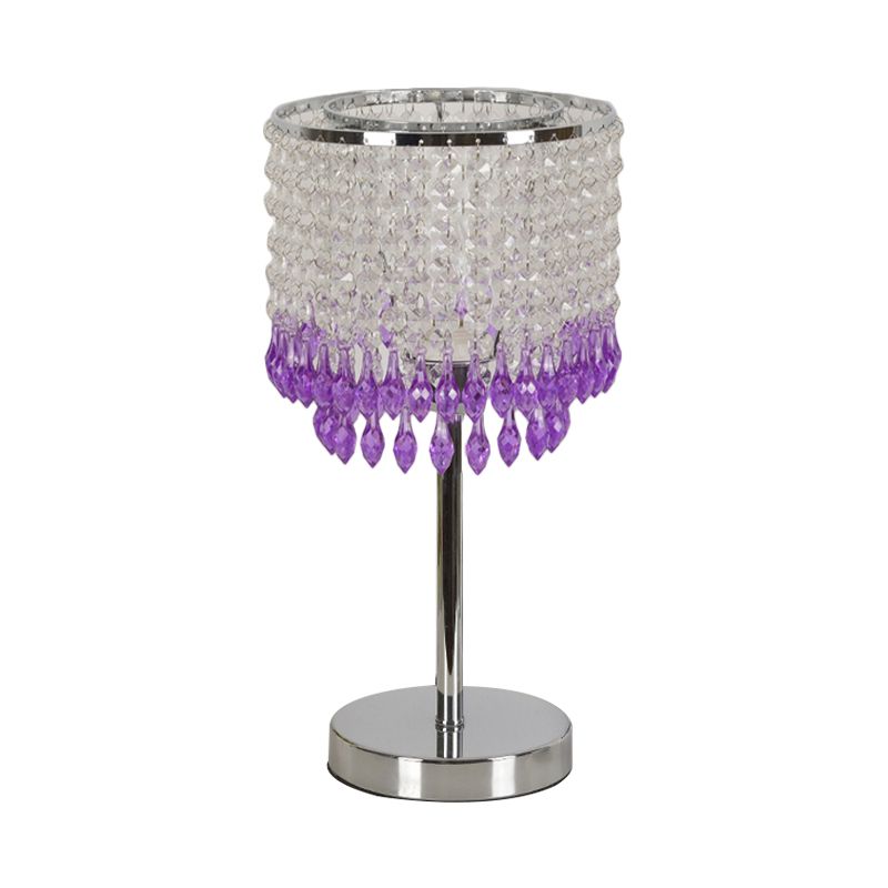 Crystal perled rouge / rose / violet lampe 2 niveaux Pichet à pain de nuit moderniste simple