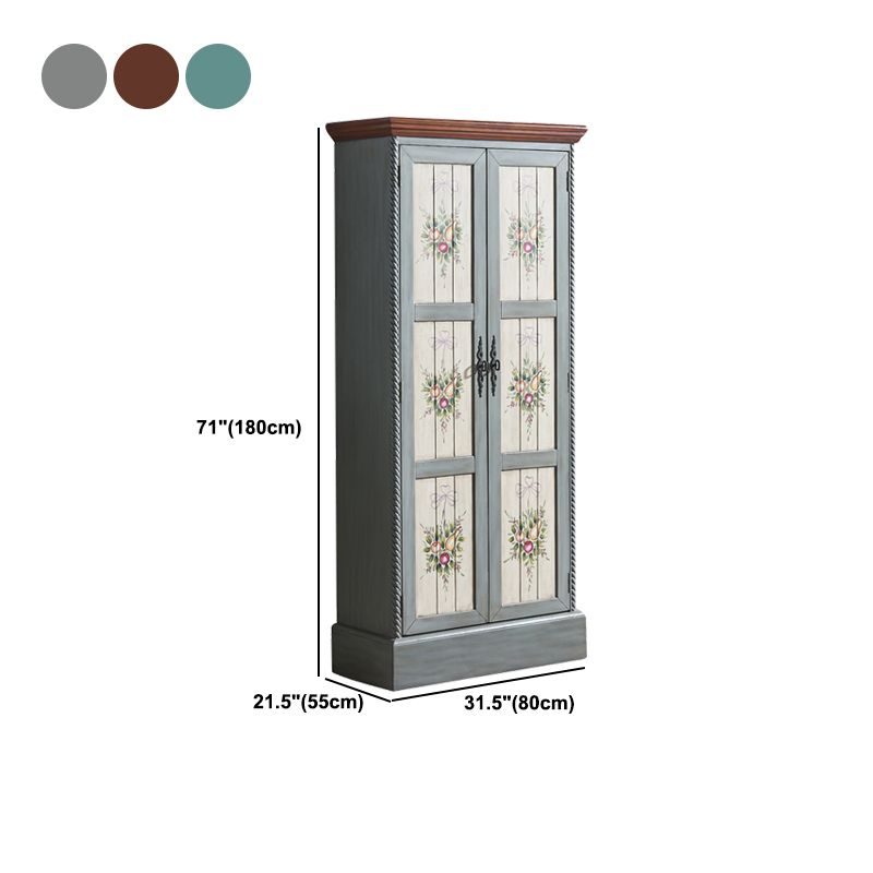 Coastal Cabinet with Hinged Door Wood Matte Finish Storage Cabinet