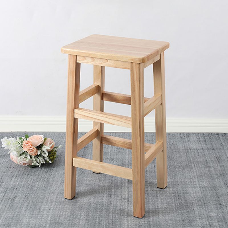 Modern Style Leather Bar Stool Rubberwood Counter Stool for Home